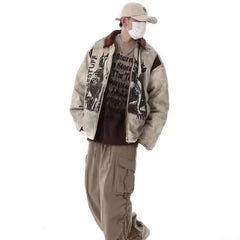 Y2K Color Block Retro College Jacket