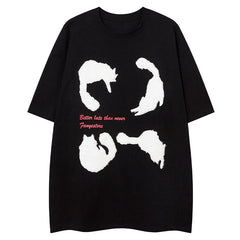 Y2K Crazy Cats Patch T-Shirt