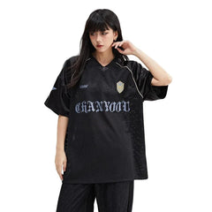 Jersey Style V-neck T-shirt