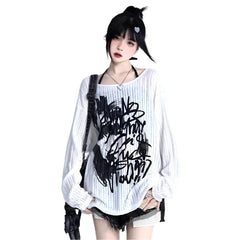 Y2k Graffiti Rebel Wrap Sweater