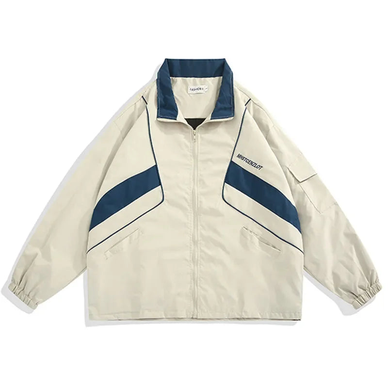 Zip-Up Turn Down Collar Jacket