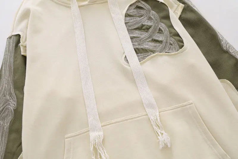 Y2K Skeleton Bones 3D Patchwork Hoodie