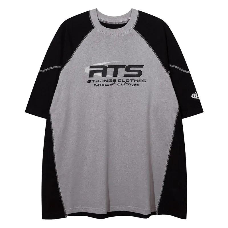 Retro Letter Printed Sports Loose T-Shirt