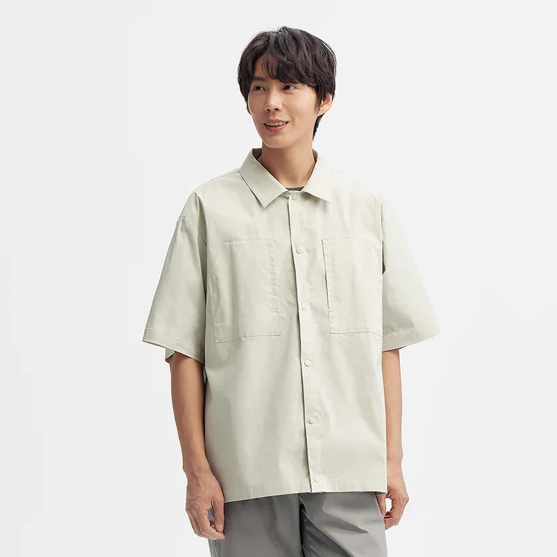 Authentic Solid Color Short-Sleeved Shirt