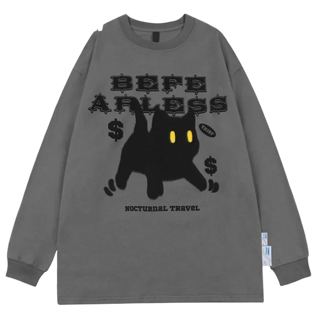 Shocked Black Kitty Sweater