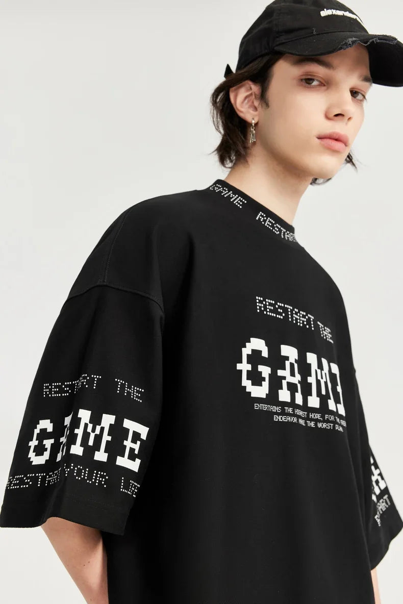 "RESTART THE GAME" Oversized T-Shirt