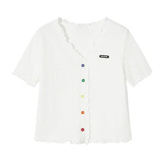 Short-Sleeved Knitted Cardigan