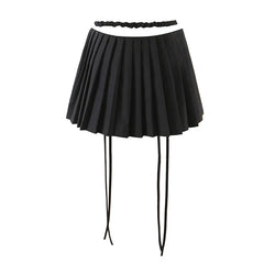 Y2k Split Pleated Mini Skirts