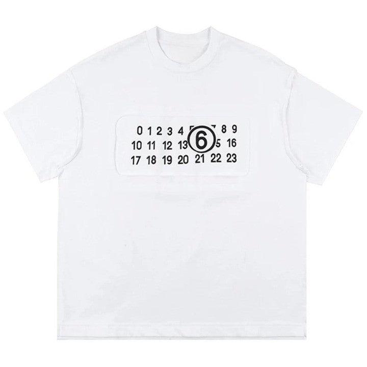 NUMBERS Print Gothic T-Shirt