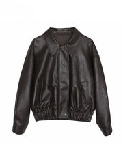 Luxury Women's Zipper Leather Jacket