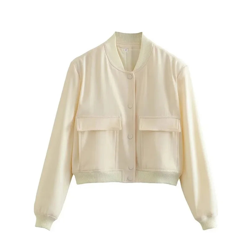 Classic Cropped Winter Aviator Jacket
