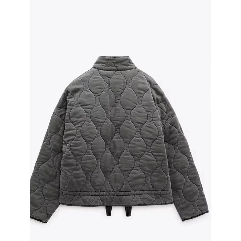 Vintage Pocket Drawstring Women's Coat