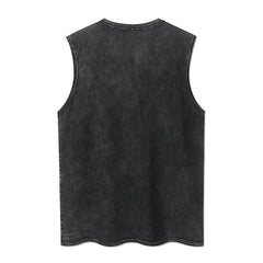 Art Letter Washed Distressed Vest