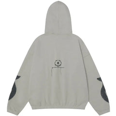 Y2K Embroidered Fire Patchs Hoodie