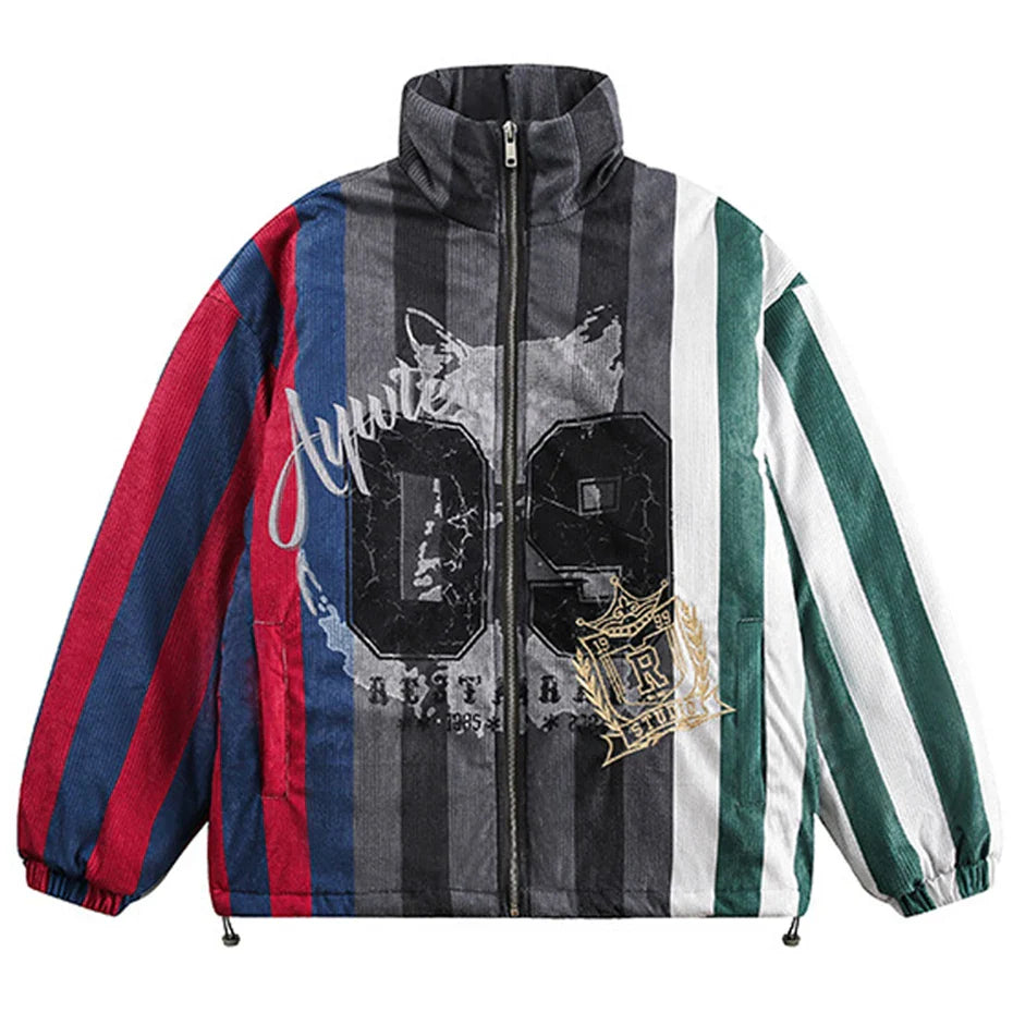 Retro Stripe Puffer Jacket