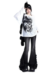 Y2k Graffiti Rebel Wrap Sweater