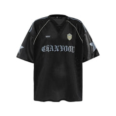 Jersey Style V-neck T-shirt