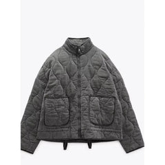 Vintage Pocket Drawstring Women's Coat