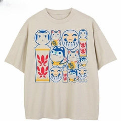 Japanese Cat Graphic Printed T-Shirt