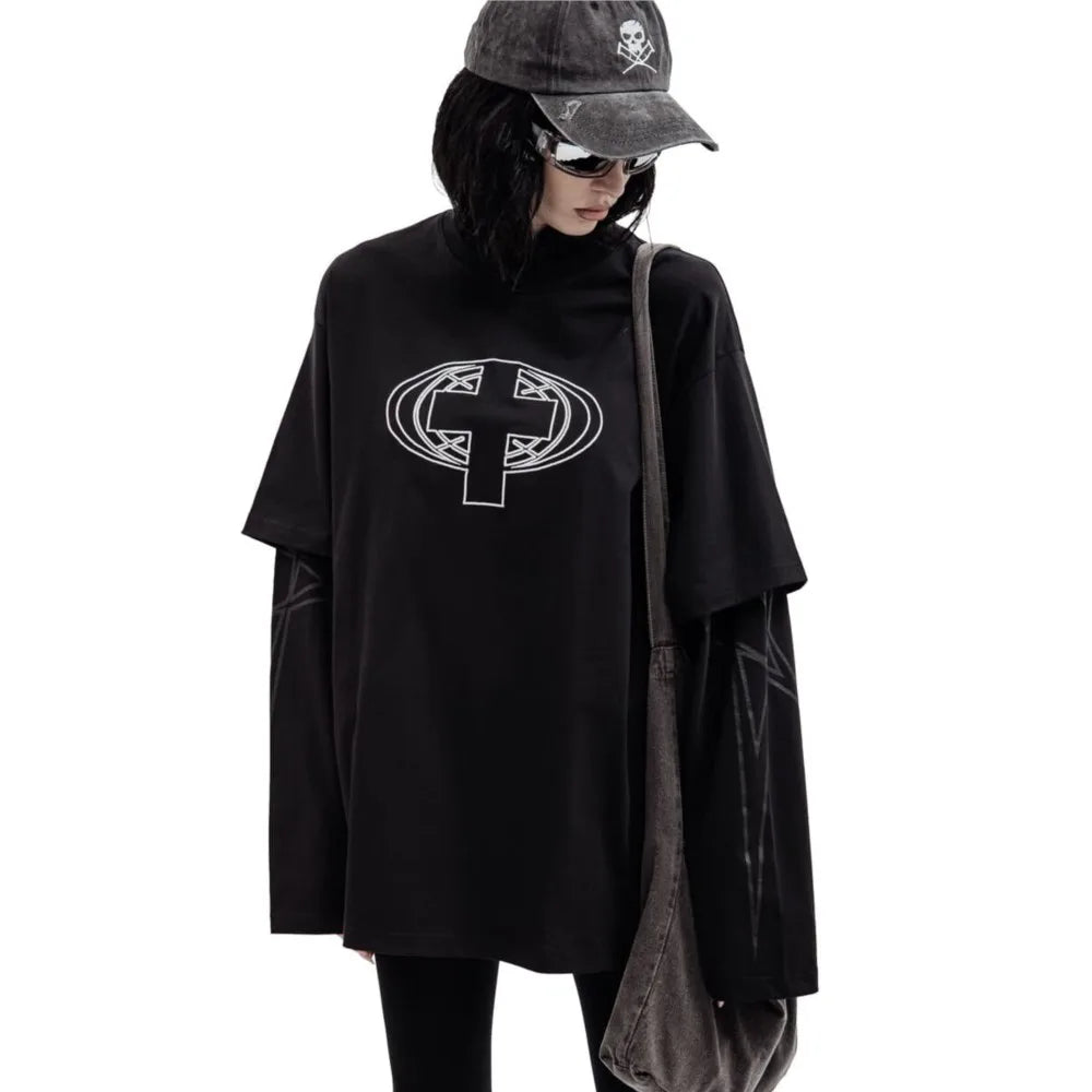 Y2k Cross Goth SC Sweater