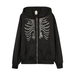 Y2K Bone Chill Zip-Up Hoodie