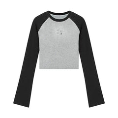 Vintage Ribbed Patchwork Crop Top