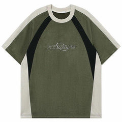 Y2K "STARGLFS" Suede Oversized T Shirt
