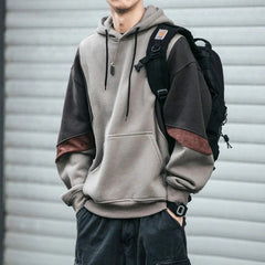 Y2k Loose Fleece Patchwork Hoodie