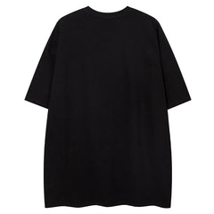 Y2K Crazy Cats Patch T-Shirt