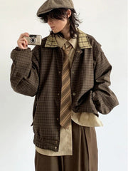 Neo-Vintage Plaid Polo Jacket