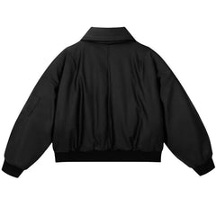 Y2k Bomber Leather Jacket