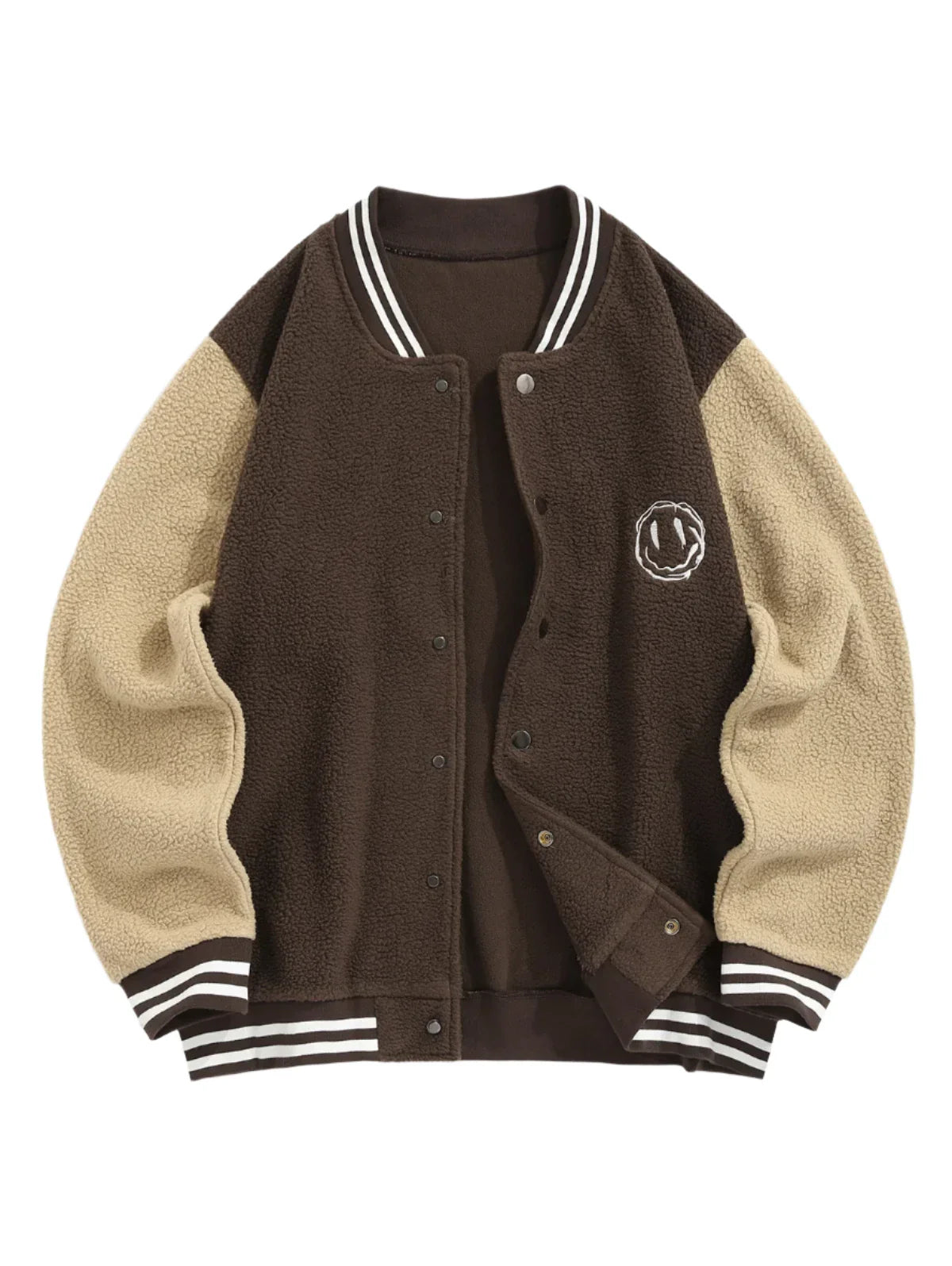 Embroidered Smile Face Jacket