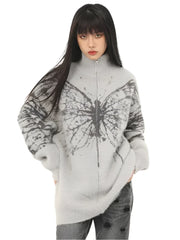Luna Moth Zip-Up Heavy Sweater
