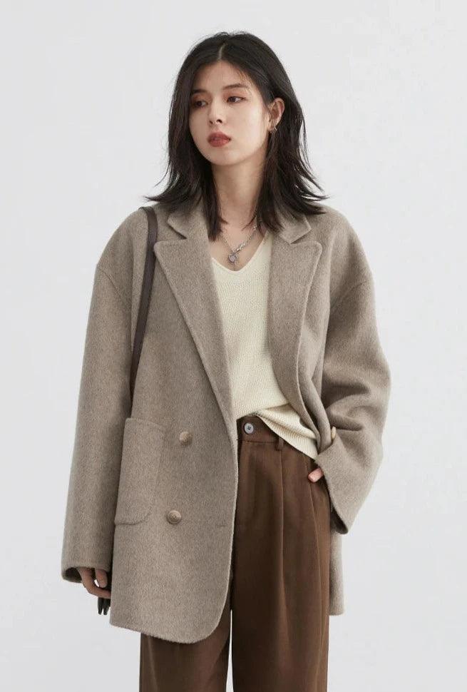 Casual Double-Breasted Women's Coat