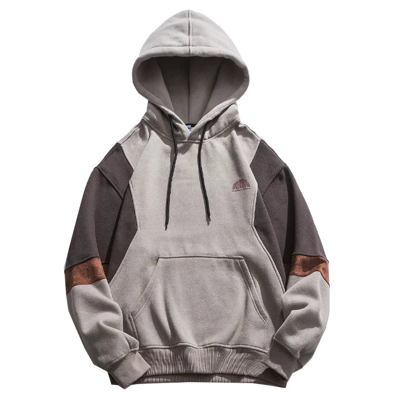 Y2k Loose Fleece Patchwork Hoodie
