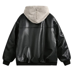 Leather Fake Two Piece Jacket