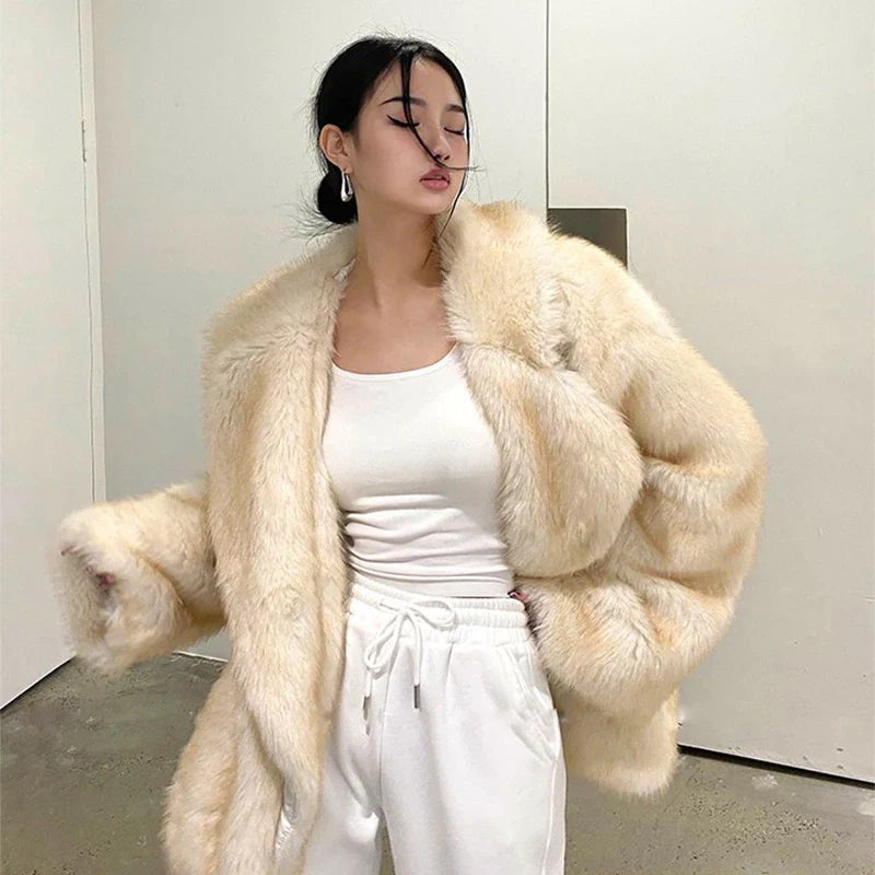 Luxury Faux Fur Women's Coat Jacket