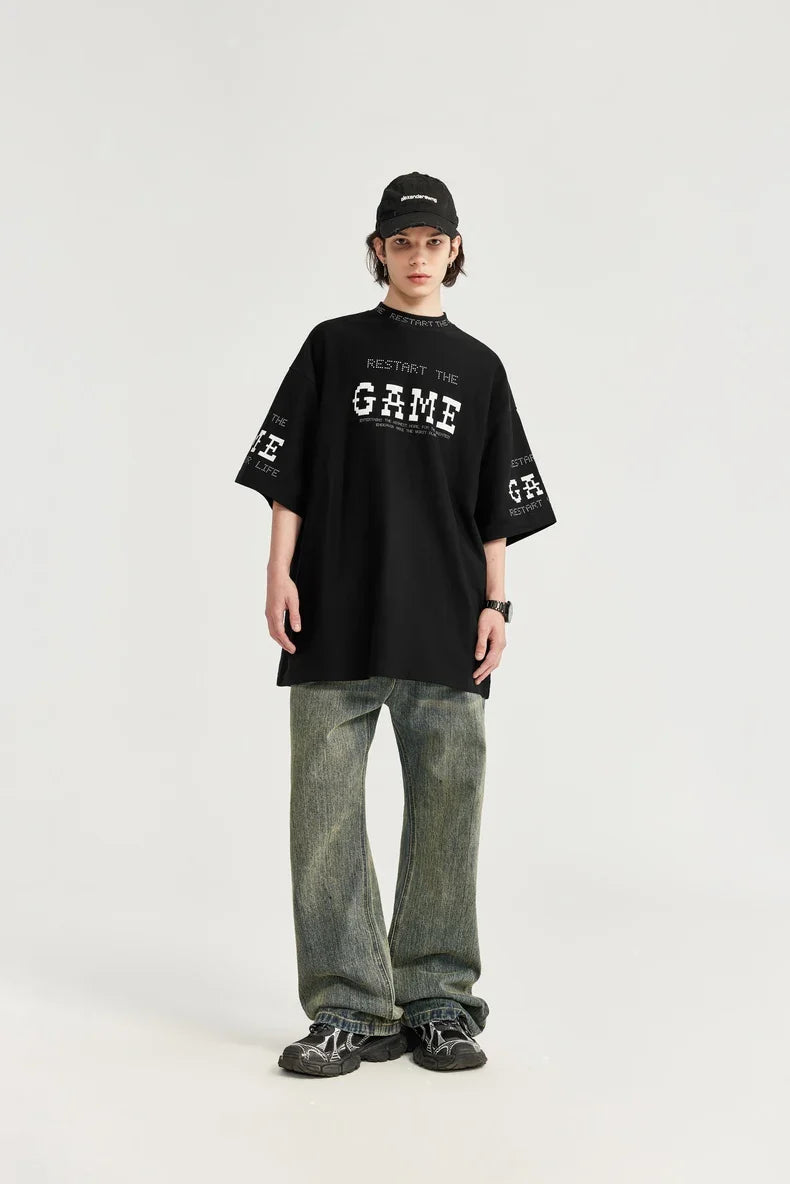 "RESTART THE GAME" Oversized T-Shirt