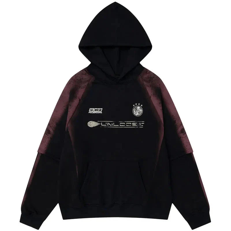Y2K Fleece Racing Spirt Hoodie