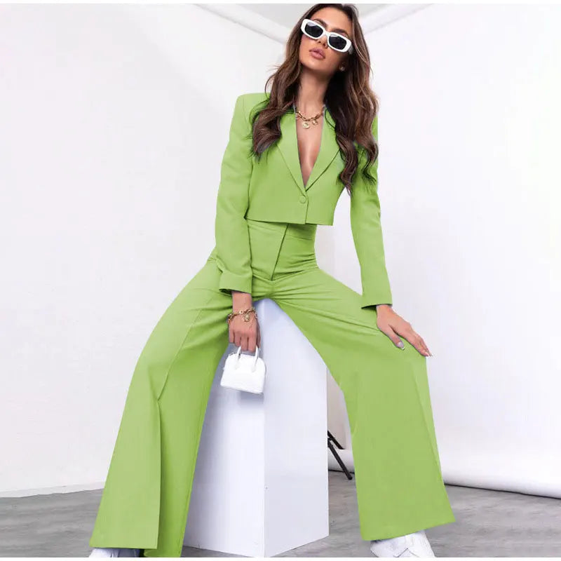 Pia Cropped Blazer and Pants Suit