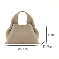 Ladies Cowhide Dumpling Shape Shoulder Handbag