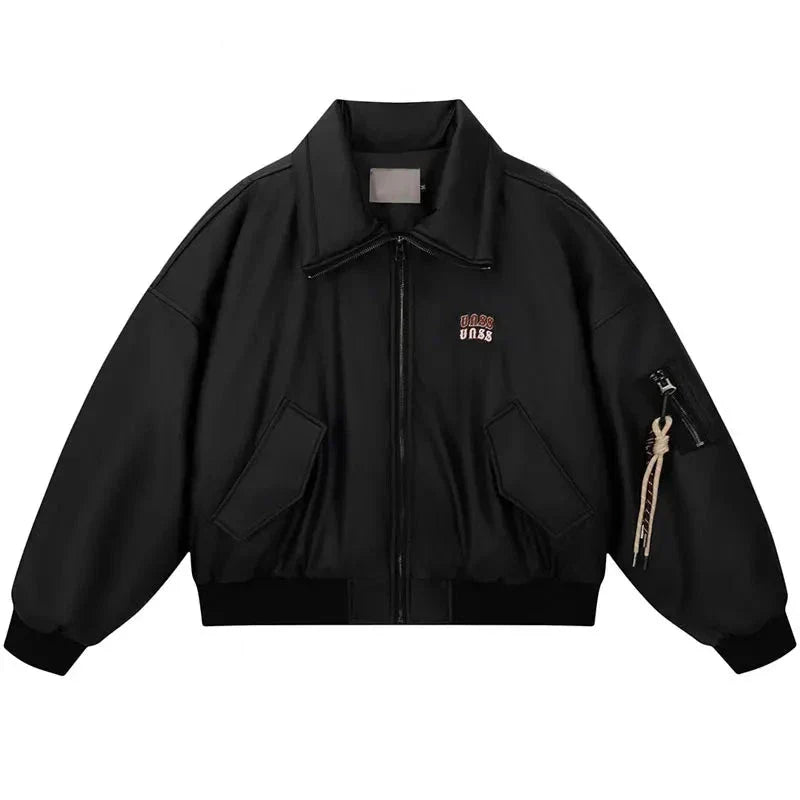 Y2k Bomber Leather Jacket