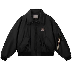 Y2k Bomber Leather Jacket