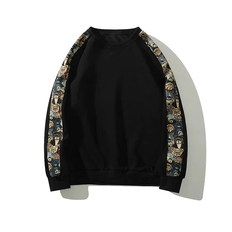 Cashew Flower Graphic Patch Sweater