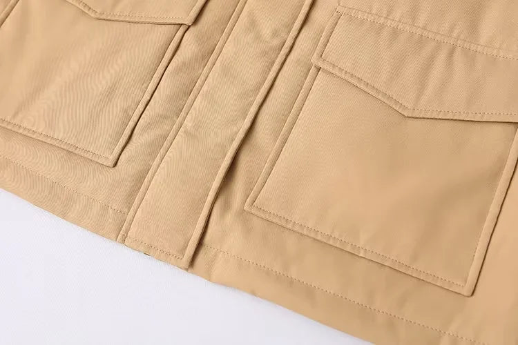 Faux Leather Contrast Sleeve Coat