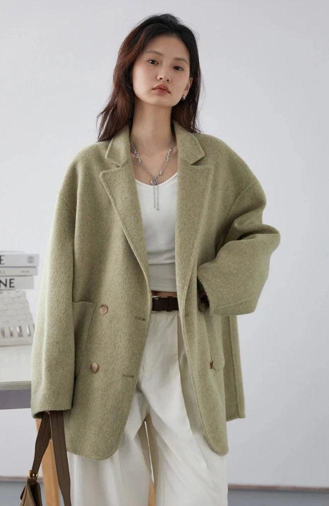 Casual Double-Breasted Women's Coat