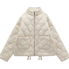 Vintage Pocket Drawstring Women's Coat