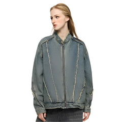 Fringe Crop Denim Jacket