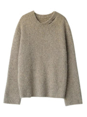 Casual Neckline Hollow Knitwear Sweater