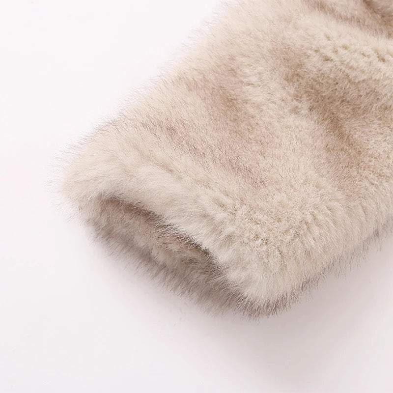 Luxury Cropped Faux Fur Coat Jacket